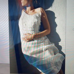 Zara Slip Dress midi/maxi size Medium white/cream